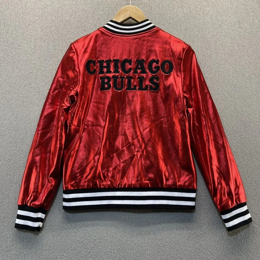 Chicago Bulls Satin Bomber Jacket Coat Youth Small The Wild Collective
